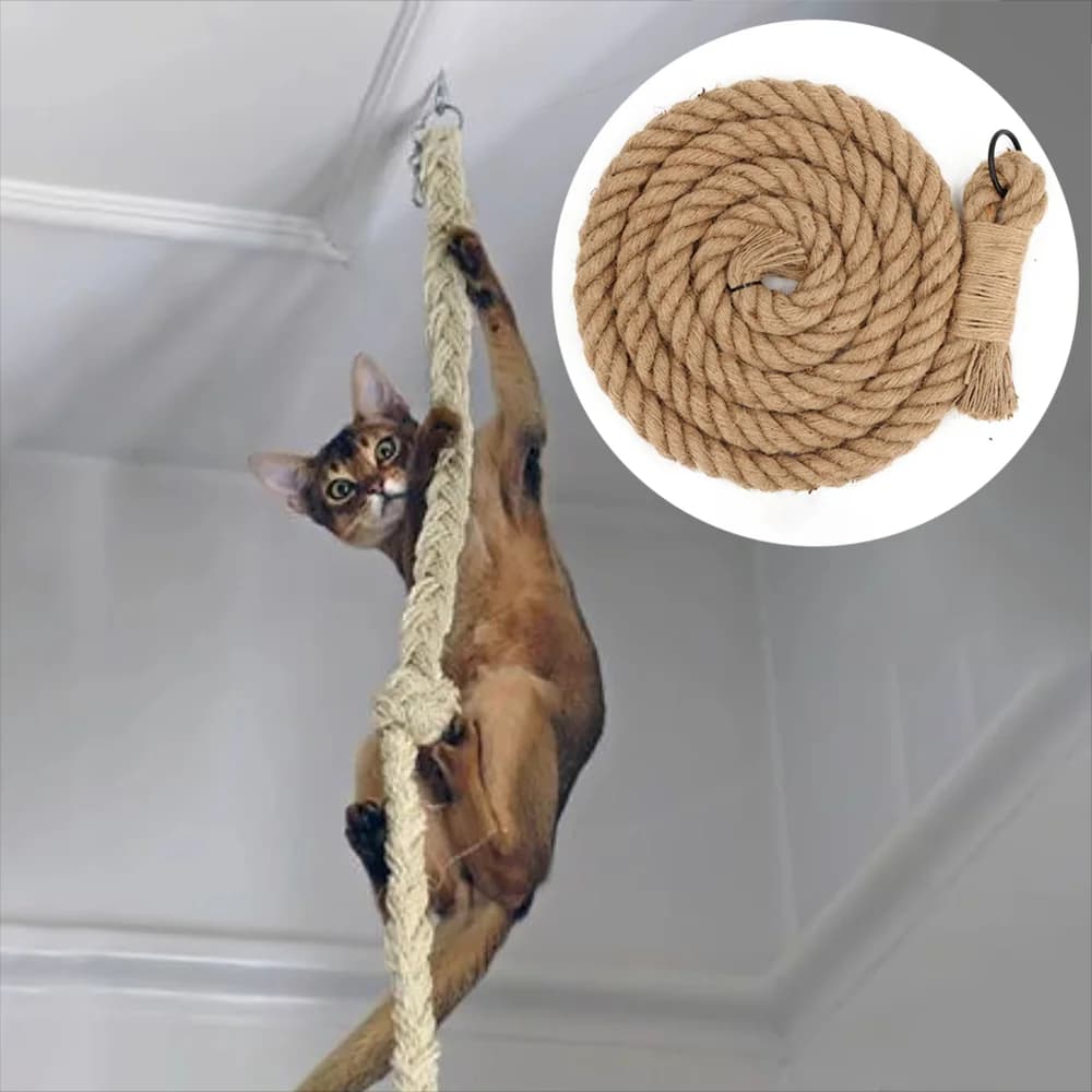 3M Gatto Soffitto Arrampicata Corda Albero Montato A Parete Sisal Scratcher per Gatti Durevole Mobili Per Animali Domestici Artiglio Rettifica Formazione