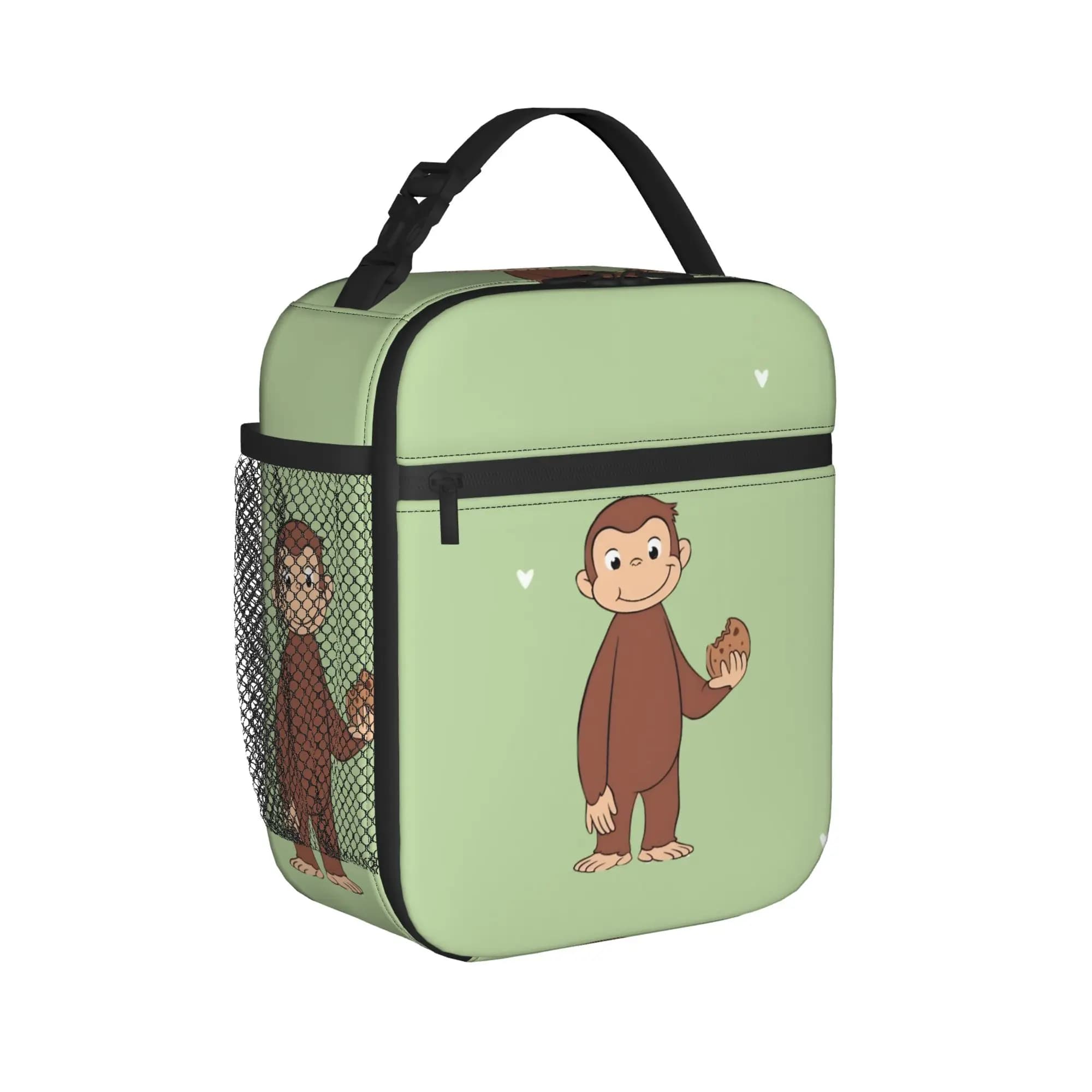Curious Georges Monkey Cartoon Thermal Insulated Lunch Bags for Travel Portable Food Container Bags Thermal Cooler Lunch Box