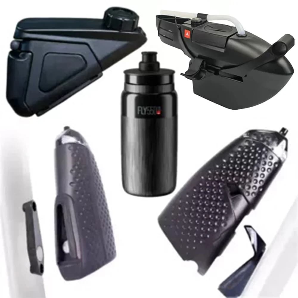 Aero Senza BPA Bicycle Bottle with Integrated Bottle Holder and Road Bike Magnetic Mounting Base, MTB, Stopwatch and Track