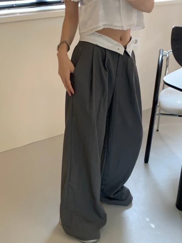 Pantaloni da Completo a Vita Alta e Gamba Larga da Donna, Eleganti e Comodi, Taglio Dritto, che Nascono le Forme e Sottilevano la Silhouette, Versatili, Lunghezza al Pavimento