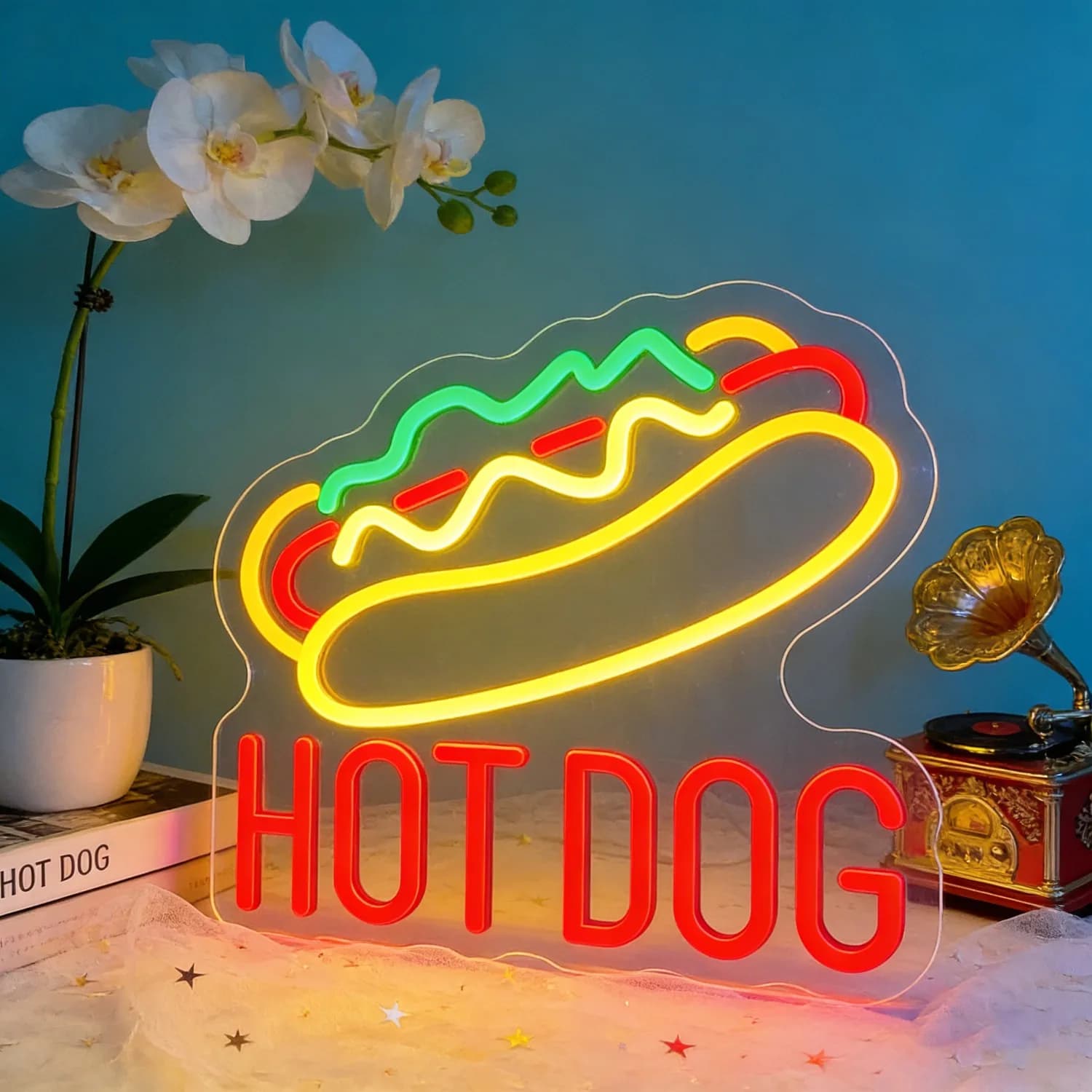 Insegna al Neon LED Vibrante a Forma di Hot Dog, Decorazione da Parete per Casa, Bar, Ristorante, Caffè, Diner, Illuminazione a Tema Cibo Divertente che Crea un'Atmosfera Giocosa