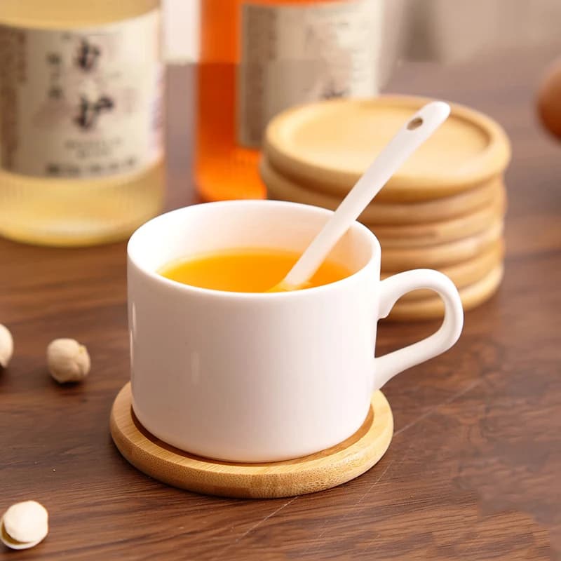 Round Walnut Wood Coaster Durable Stand Mug Tea Coffee Cup Pad Heat Resistant Beech Wood Coaster Table Tableware Decor..