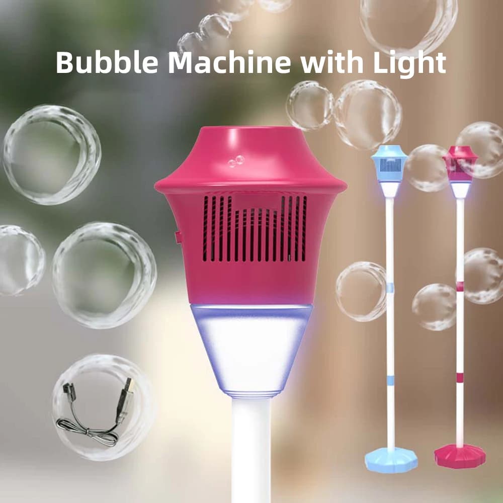 Bubble Machine Vertical Bubble Maker macchina automatica per bolle con luce per la festa di natale di nozze all'aperto di compleanno