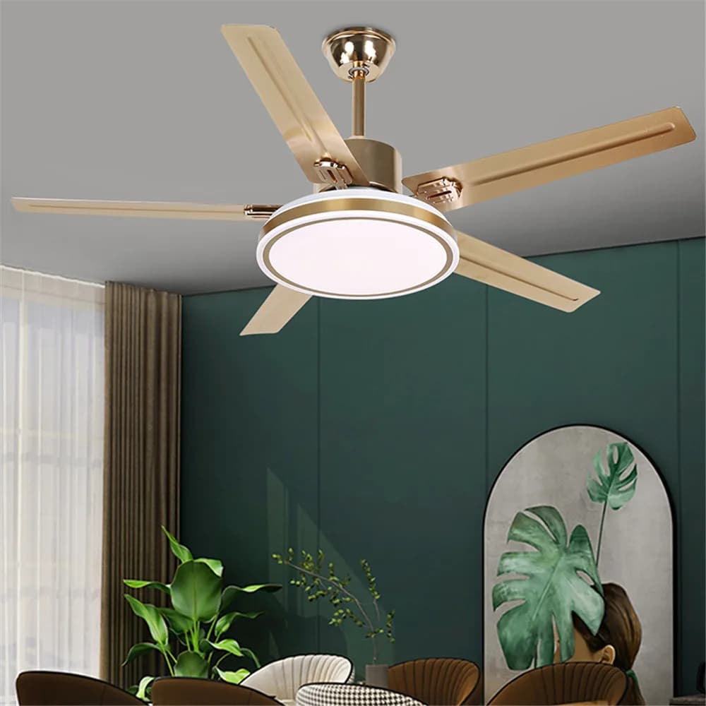 Ventilatore moderno a LED Luci Soggiorno di lusso Ristorante Camera da letto Hotel Villa Ventilatore con luce Lampade da soffitto elettriche remote con ventilatore