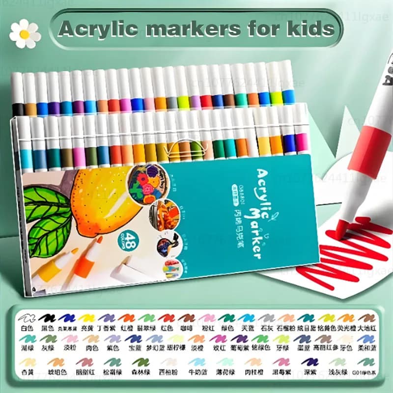 Set di Pennarelli Acrilici 12-80 Colori per Disegno, Schizzi, Pittura, Arte, Graffiti, Pietra, Ceramica, Vetro, Legno, Forniture per Fai da Te