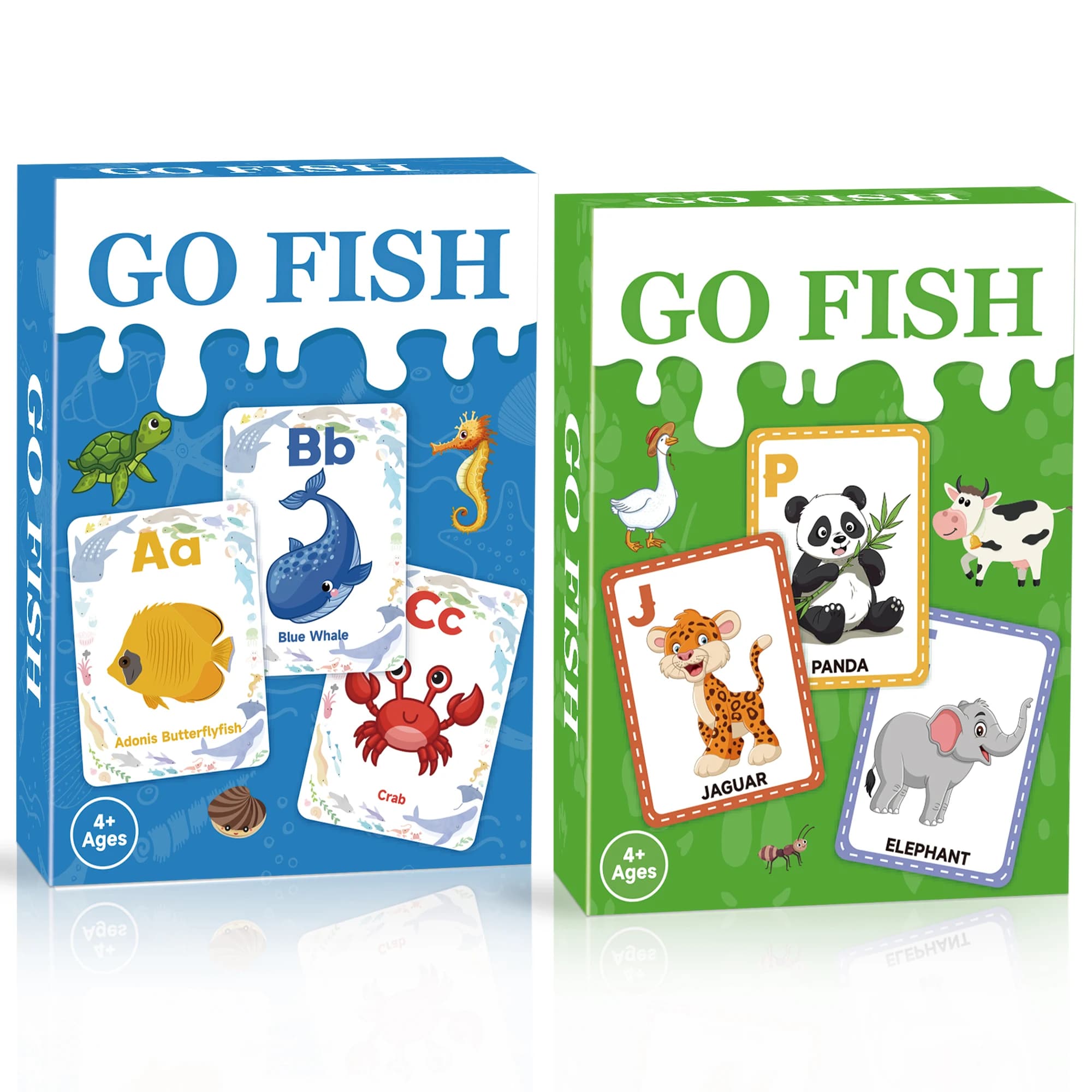 [Giochi di carte 2 in 1 per bambini] Gioco di carte Go Fish per bambini dai 4 agli 8 anni | Carte educative divertenti, regalo per ragazzi e ragazze dai 4 anni in su