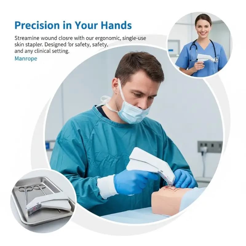 Cucitrice Cutanea Monouso da 35W, Chirurgica Sterile per Sutura Cutanea con Estrattore di Chiodi