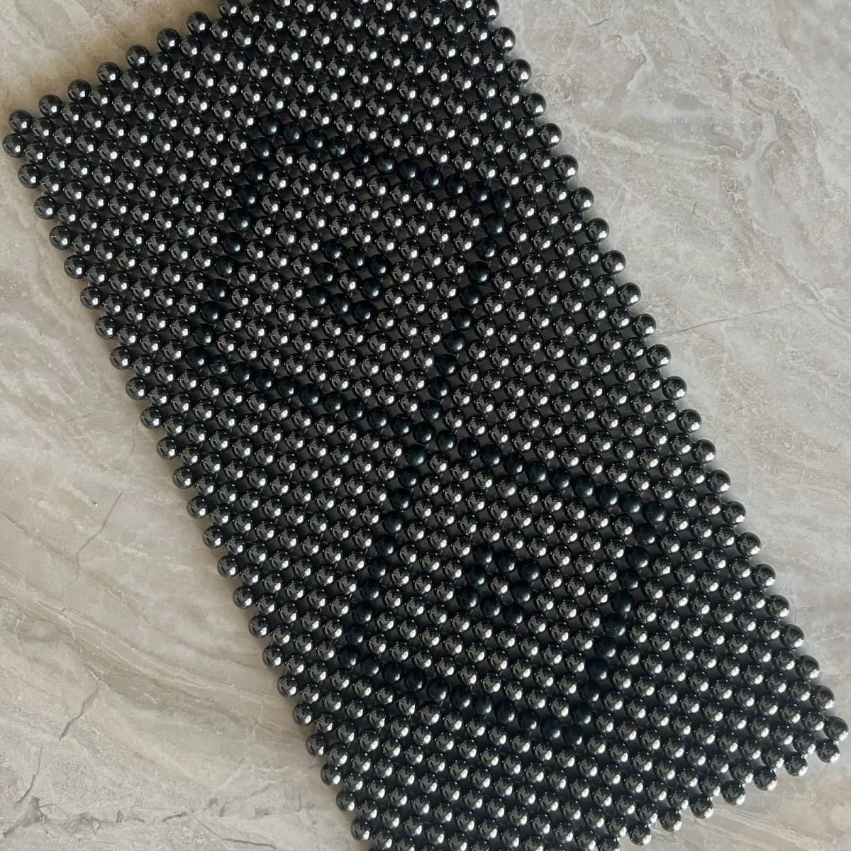 Terahertz Energy Stone Pillow Towel Round Beads Hand-woven Regular Style about 16 * 32 Cm for Elders