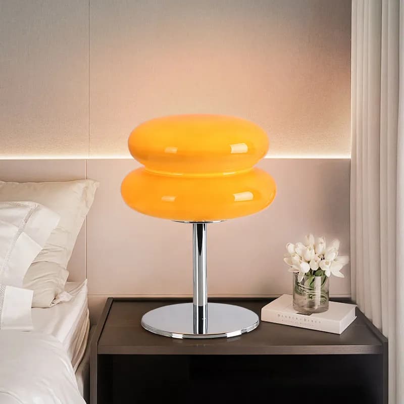 Retro USB Powered Cloud Shape Desk Lamp Glass Lampshade Metal Stand Bedside Night Lamp Indoor Home Bedroom Decor Lighting