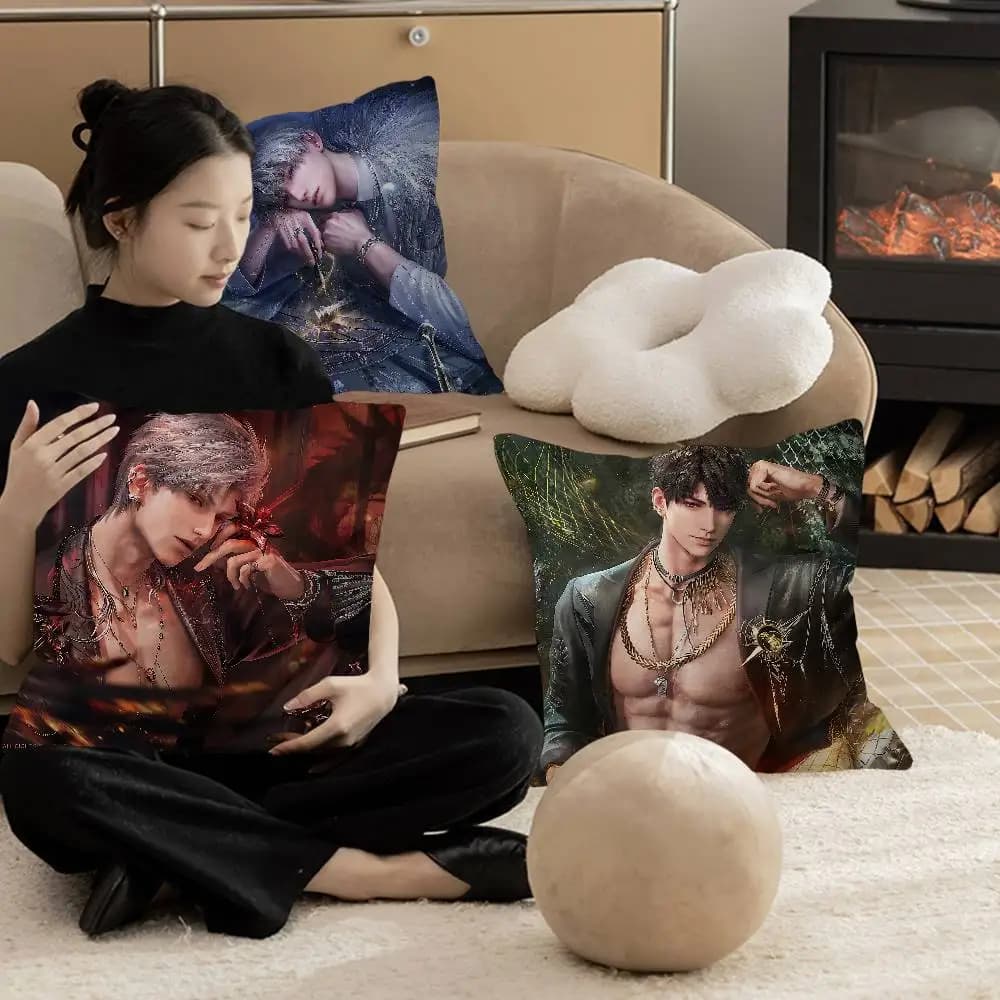 Cartoon Light And Night Love Pillow Cushion Cover Pillowcase Living Room Sofa Home Decor Customized