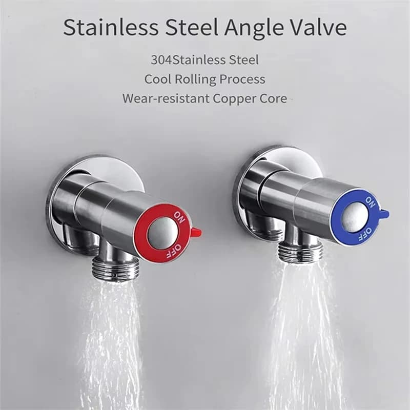 Valvola a triangolo per WC, valvola di arresto acqua, valvola per scaldabagno in acciaio inossidabile per bagni, cucine, balconi, accessori per WC