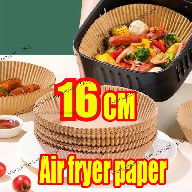 100Pcs Air Fryer Paper Oil Proof Isolation Paper Tray Disposable Non Stick Baking Pad Convenient And Durable Air Fryer Square