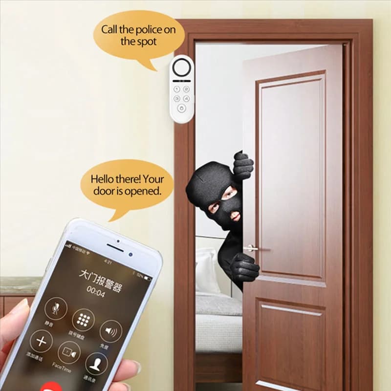 ABDE-Tuya Sensore di allarme per porte e finestre intelligenti Porta magnetica remota Suono e luce Password Disinserisci Tuya Smart Home
