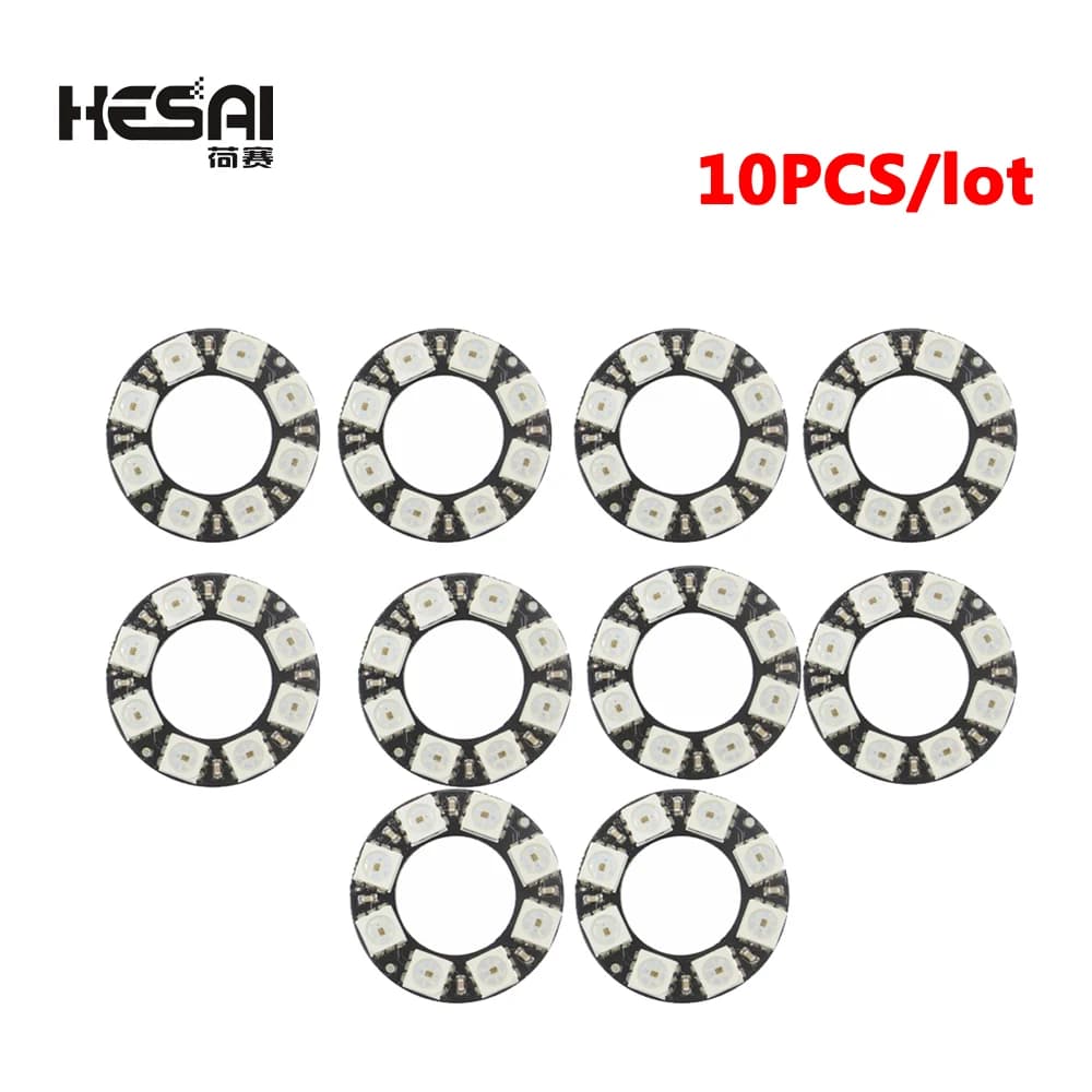 1/5/10PCS RGB LED Ring 8 bit LED WS2812 5050 RGB LED Ring Lamp Light con driver integrati per arduino Kit fai da te