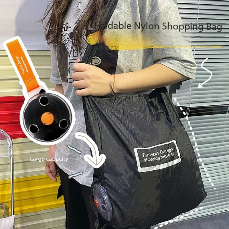Innovativa Borsa Rotonda Restringibile per la Spesa, Riutilizzabile, Alla Moda e Facile da Trasportare