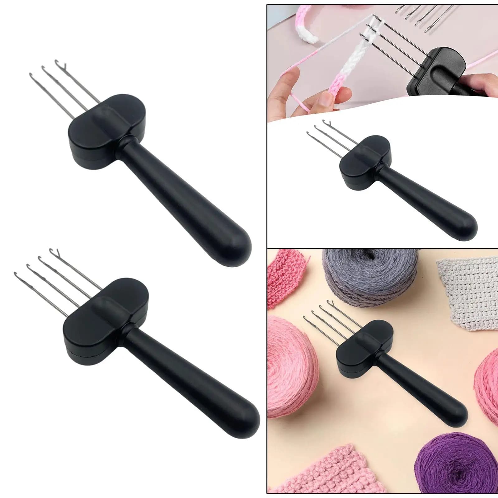 Strumento Compatto per Lavorazione a Maglia con Gancio in Materiale PP per Kit di Lavoro a Maglia per Principianti e Accessori Creativi