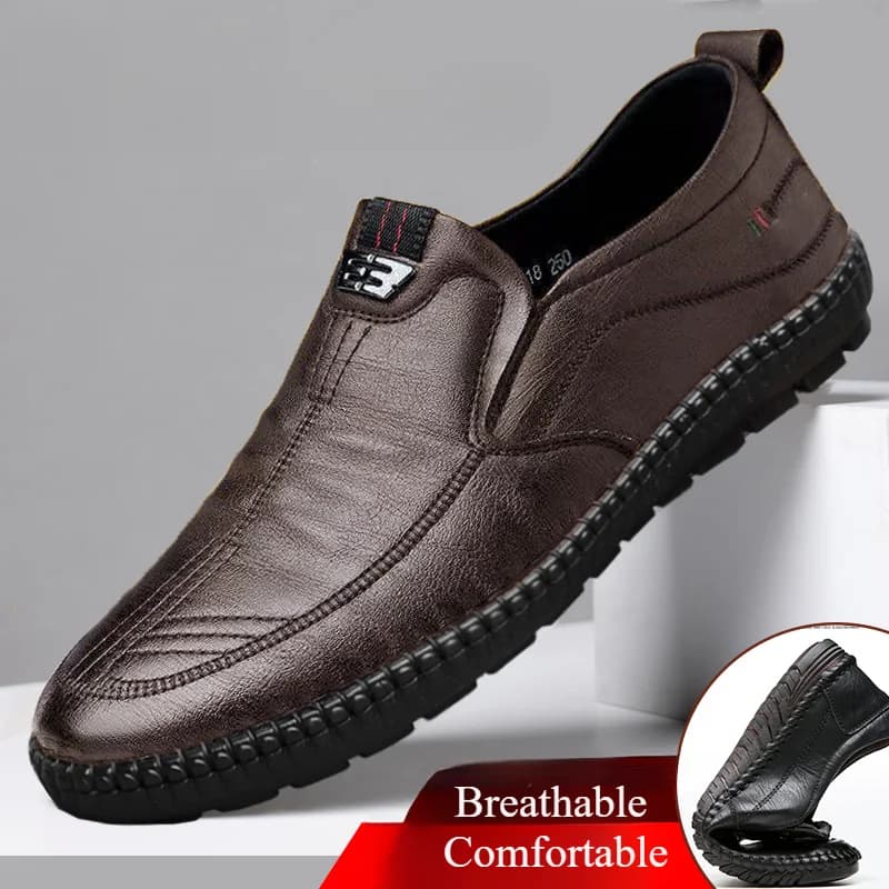 Mocassini in pelle da uomo scarpe da passeggio antiscivolo traspiranti da esterno Slip on scarpe Casual per lavoro maschile sneakers da guida per ufficio