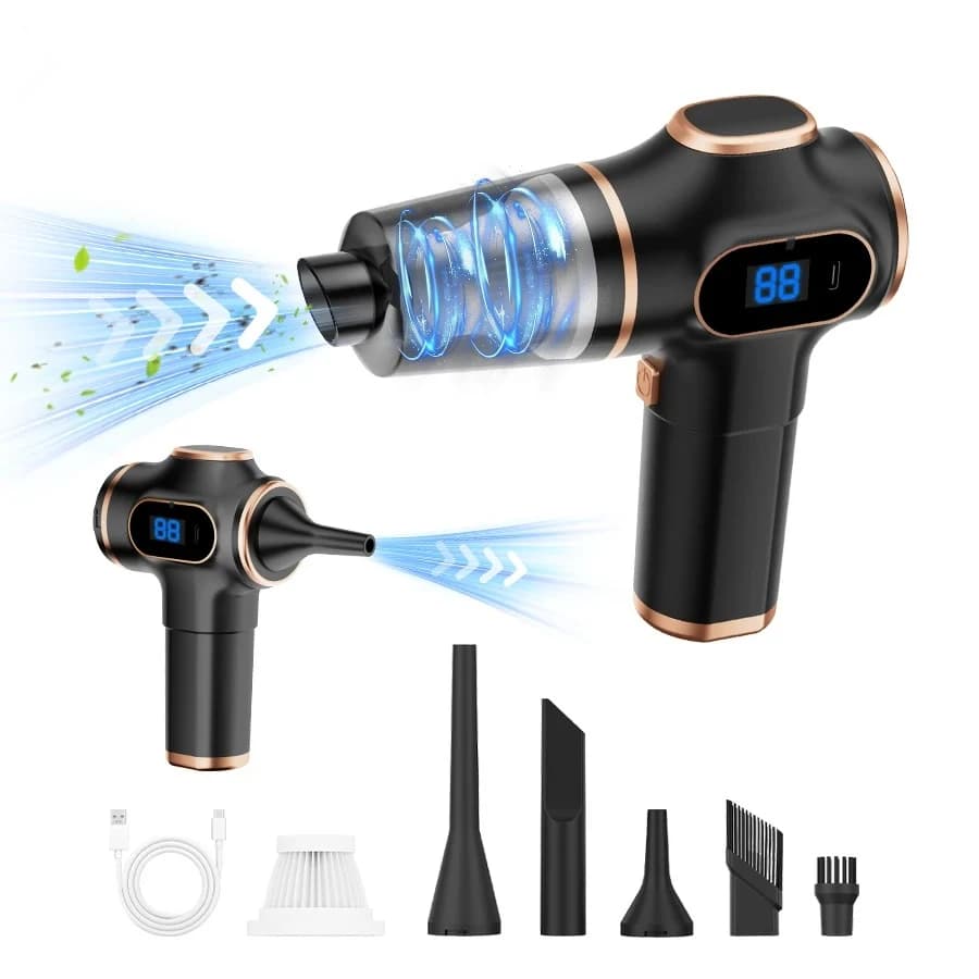 Aspirapolvere wireless a doppio uso per elettrodomestico ad alta potenza per la casa e l'auto con schermo di visualizzazione Pulitore per auto per divano e tappeti portatile