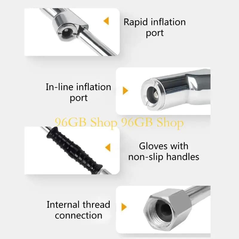 96GB Double AirTire Chuck Head Tire Inflator Rod 1/4 Inch NPT for Car Truck Motorbike