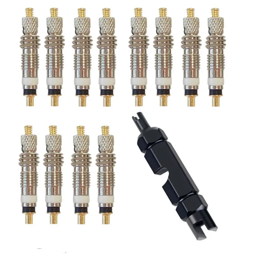 6/12pcs Brass Bicycle Valve Core Remover Tool - Removable Presta Bike Replacement for Road MTB Tubeless