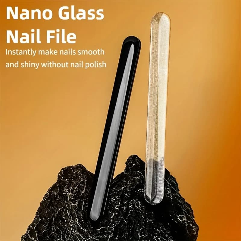 Scatola per lime per unghie con striscia lucida per lime in nano vetro, striscia trasparente per manicure Strumenti per nail art per manicure Regali per la toelettatura delle unghie