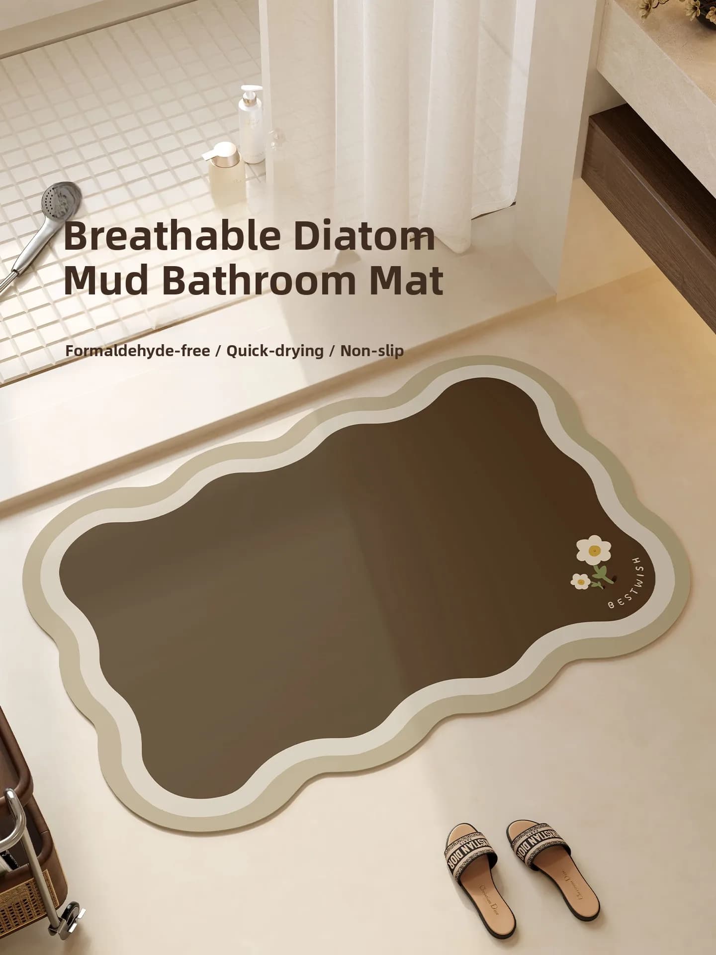 Tappetino da bagno Qui Dry Silicone Dendroid Antiscivolo Lavandino del WC Bagno Porta d'ingresso Zerbino Tappeto da pavimento Tappeto per la casa