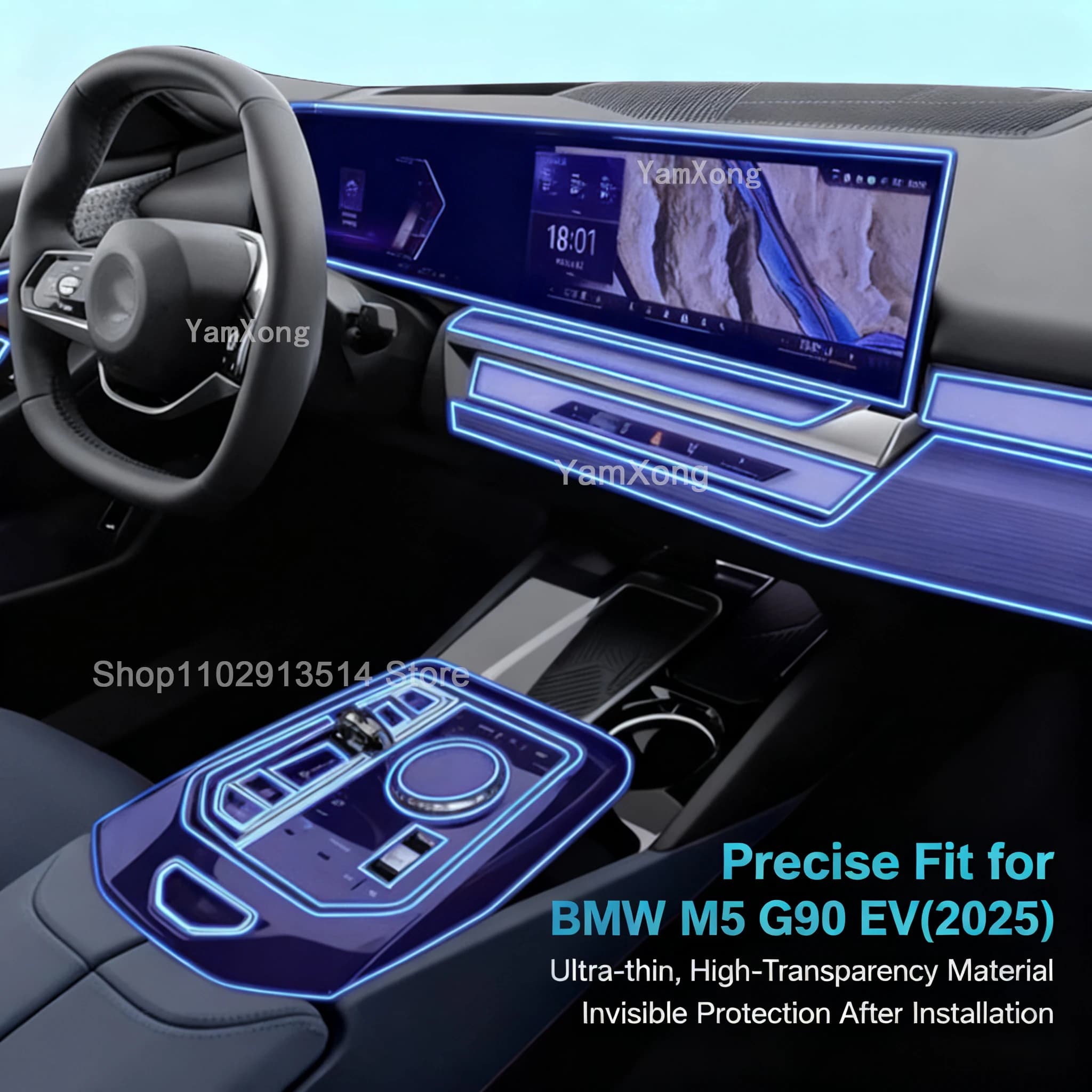 For BMW M5 G90 EV 2025 Internal protective film Anti-scratch cover Dashboard Central Console Screen Protection Kit Accessories