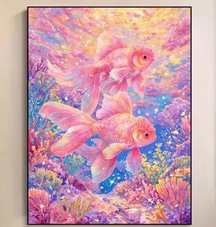 Fish Animal Digital Oil Painting Paint By Numbers Kit Canvas Hand Drawing Picture Home Wall Decor Art Gift for Friend Family