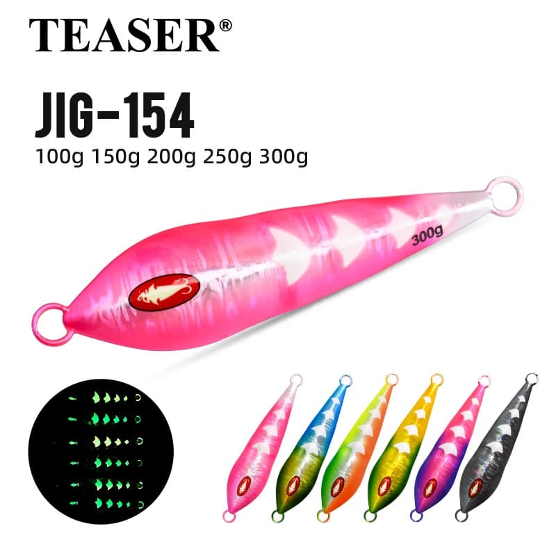 TEASER Esca artificiale luminosa a piatto in ferro da 100-300g per pesca a traina, ad affondamento rapido