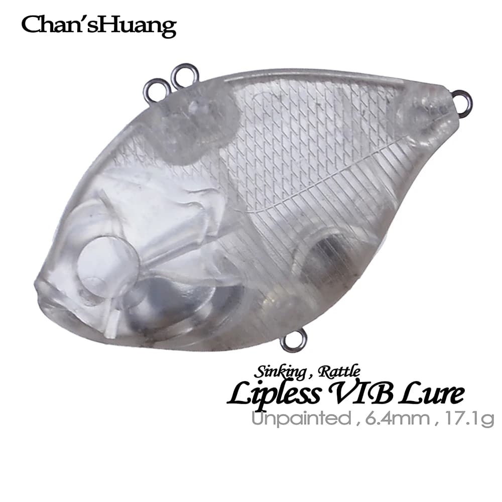 Chan'sHuang 10PCS Non Verniciato Sonaglio VIB 6.4cm 17.1g Vibrazione Lipleess Crankbait Esche Fatte A Mano FAI DA TE