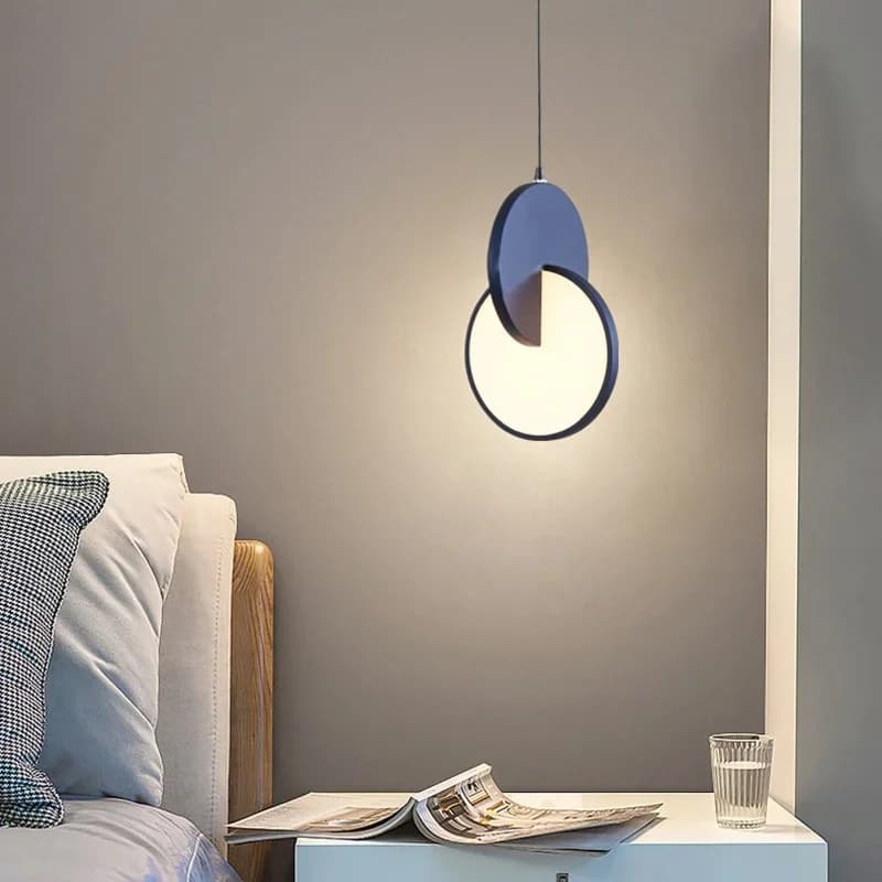 Lampadario moderno a LED Lampada a sospensione 110v 220v Semplice lampada a sospensione a doppio anello Sala da pranzo Ristorante Tavolo Apparecchi a sospensione