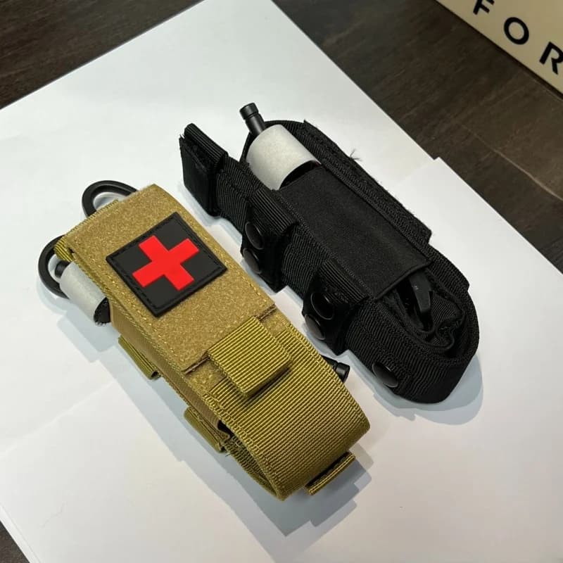 Custodia tattica per laccio emostatico di emergenza e custodia per cesoie mediche Fondina per coltelli da caccia all'aperto Attrezzatura di emergenza all'aperto