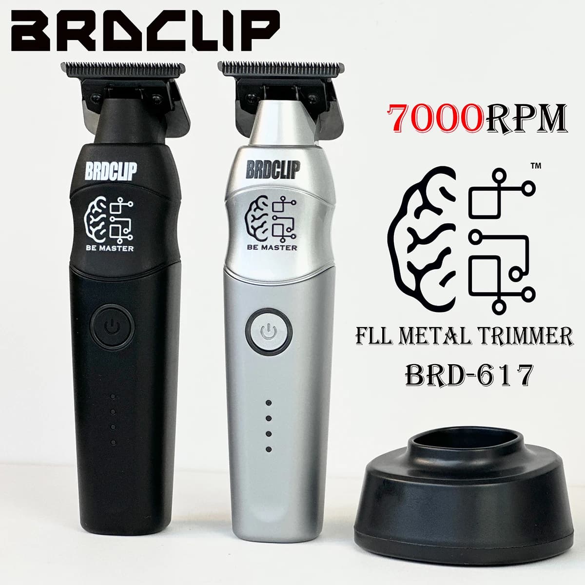 BRDCLIP BRD617 Professional men's haircut entirely made of metal Electric haircut DLC Ceramic blade Salon finishing machine
