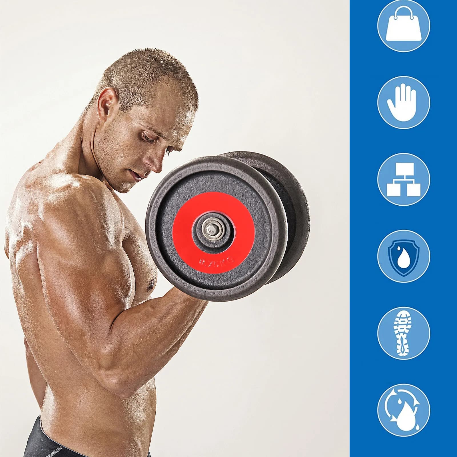 Heavy Duty Cast Iron Barbell Plate Single Hole Weight Lifting Plate with Ergonomic Hand Grip Semi Gloss Finish
