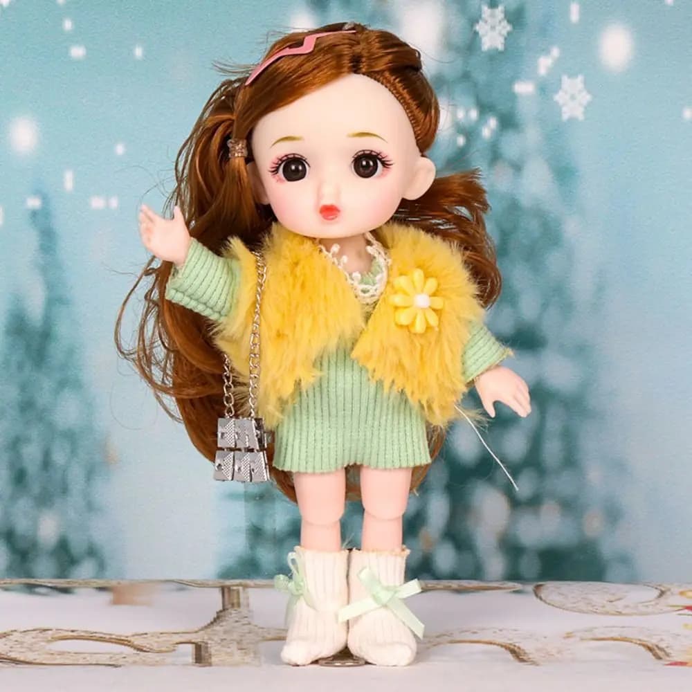 Set completo bambola occhi grandi 16 cm bambola BJD scala 1/12 mobile faccia carina bambola BJD 16 cm figura 13 giunti bambola Bjd Mini 16 cm regali fai da te