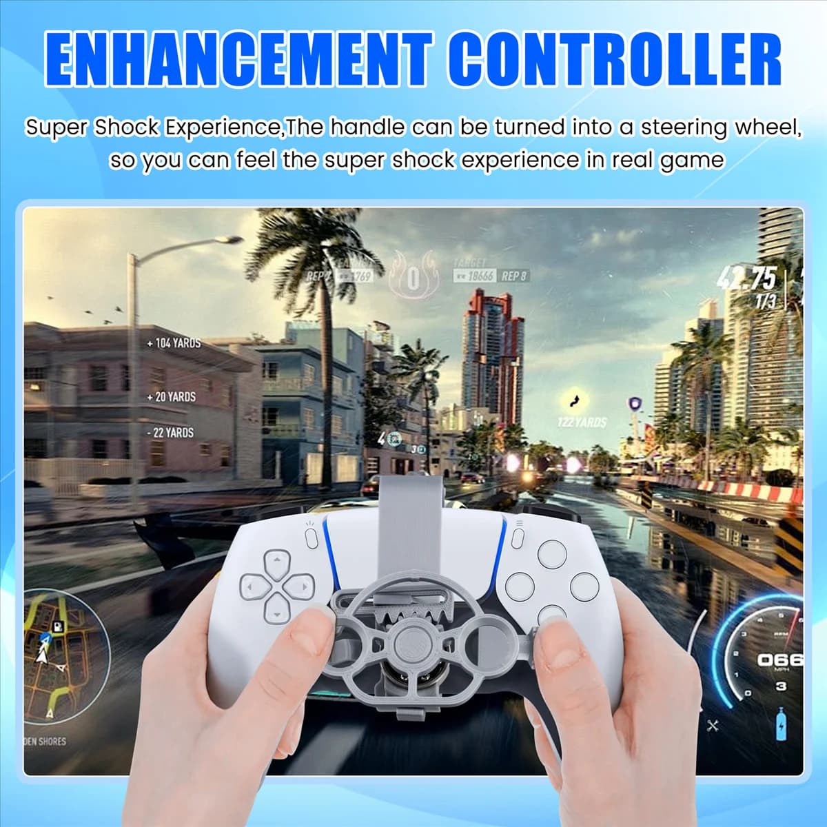 L68AMini Volante per controller volante di gioco con maniglia PS5 per accessori di ricambio per giochi E