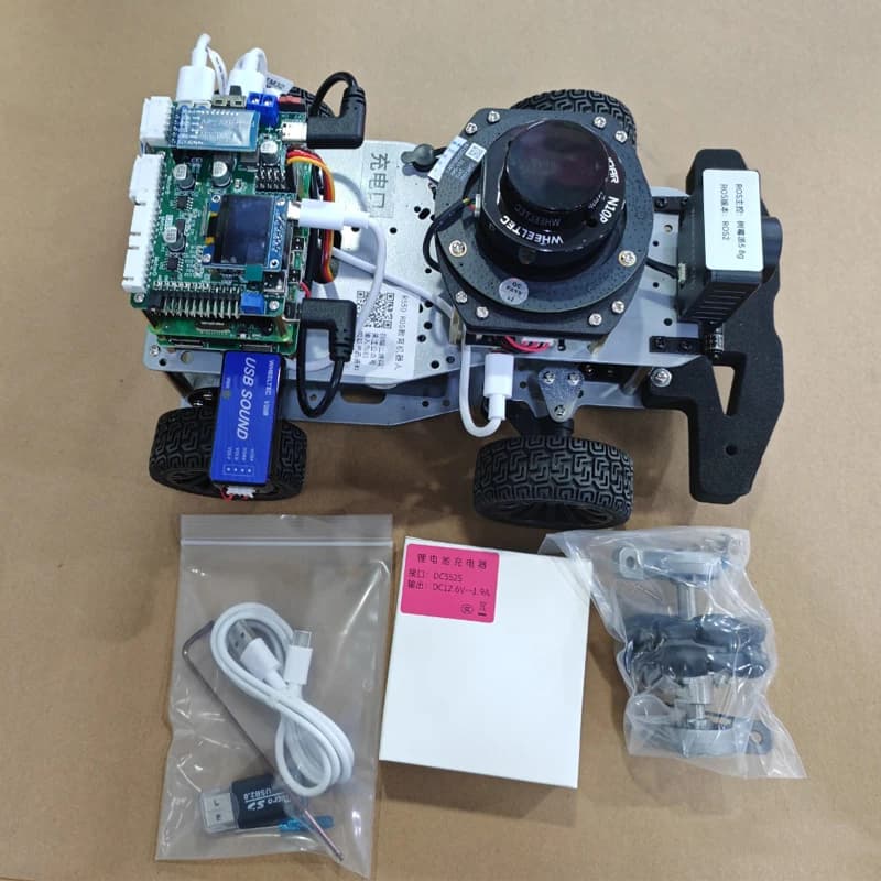 Robot Ackerman ROS2 R550 with Differenziale, Wheel Macnami, Raspberry Pi, Navigation and Map SLAM Open Source WHEELTEC