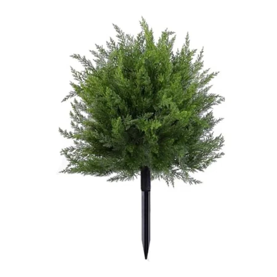 Faux Plants Outdoor with Ground Stake Realistic Artificial Cypress Tree Uv Resistant Fake Trees Lightweight Portable Fake Bushe