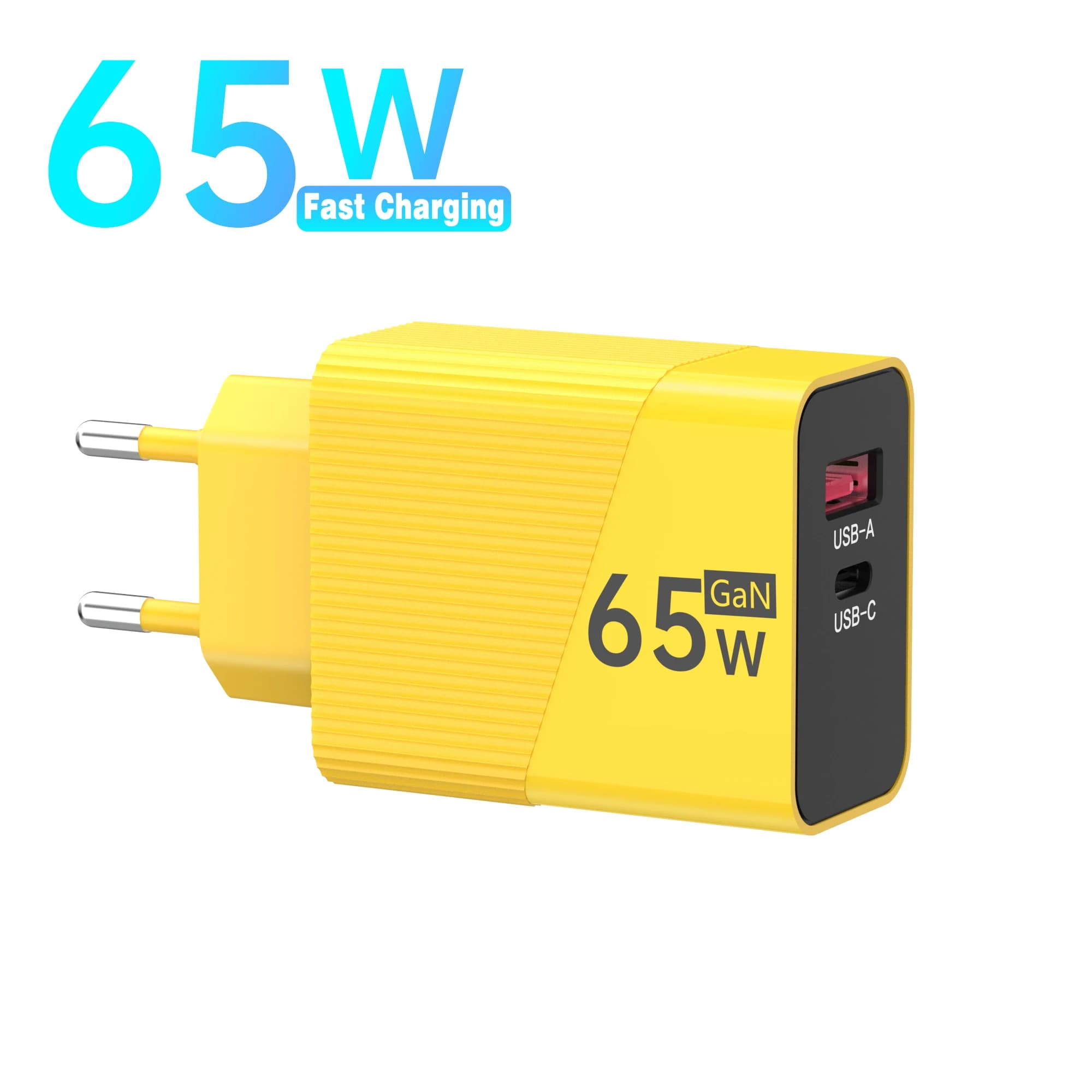 65W GaN Fast Charging USB PD EU/UK/US Mobile Phone Charger Quick Charge 3.0 Travel Wall Adapter for iPhone Samsung Xiaomi Huawei