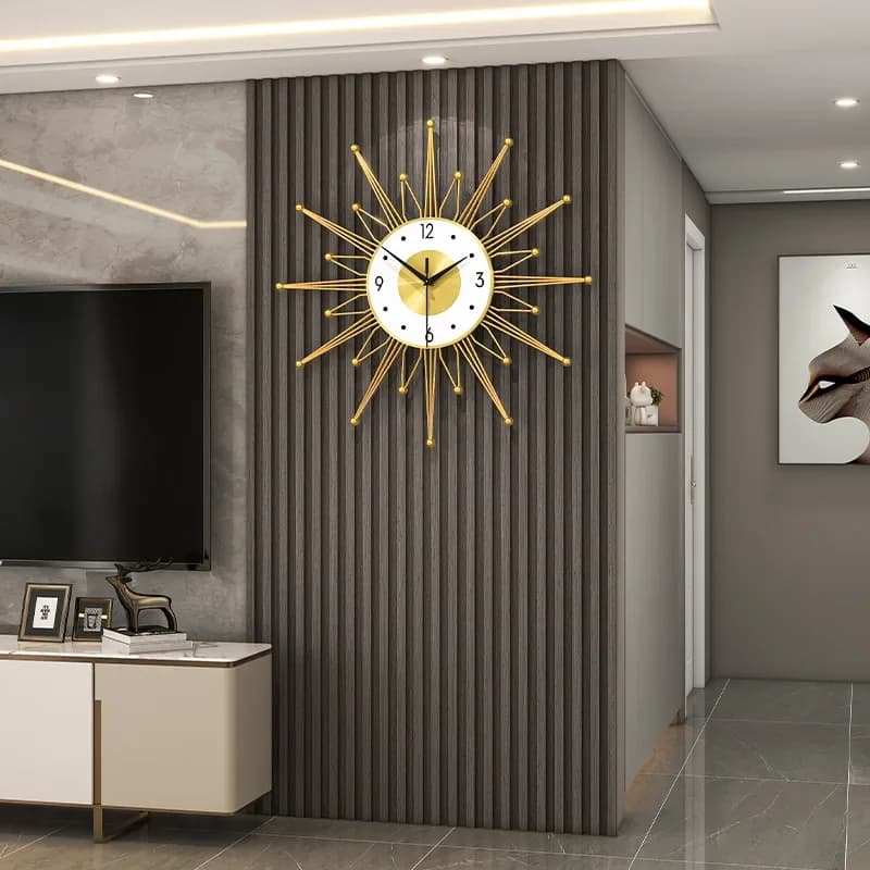 Orologio da parete di lusso elegante e leggero per soggiorno e uso domestico, orologio decorativo per sala da pranzo, orologio silenzioso a parete