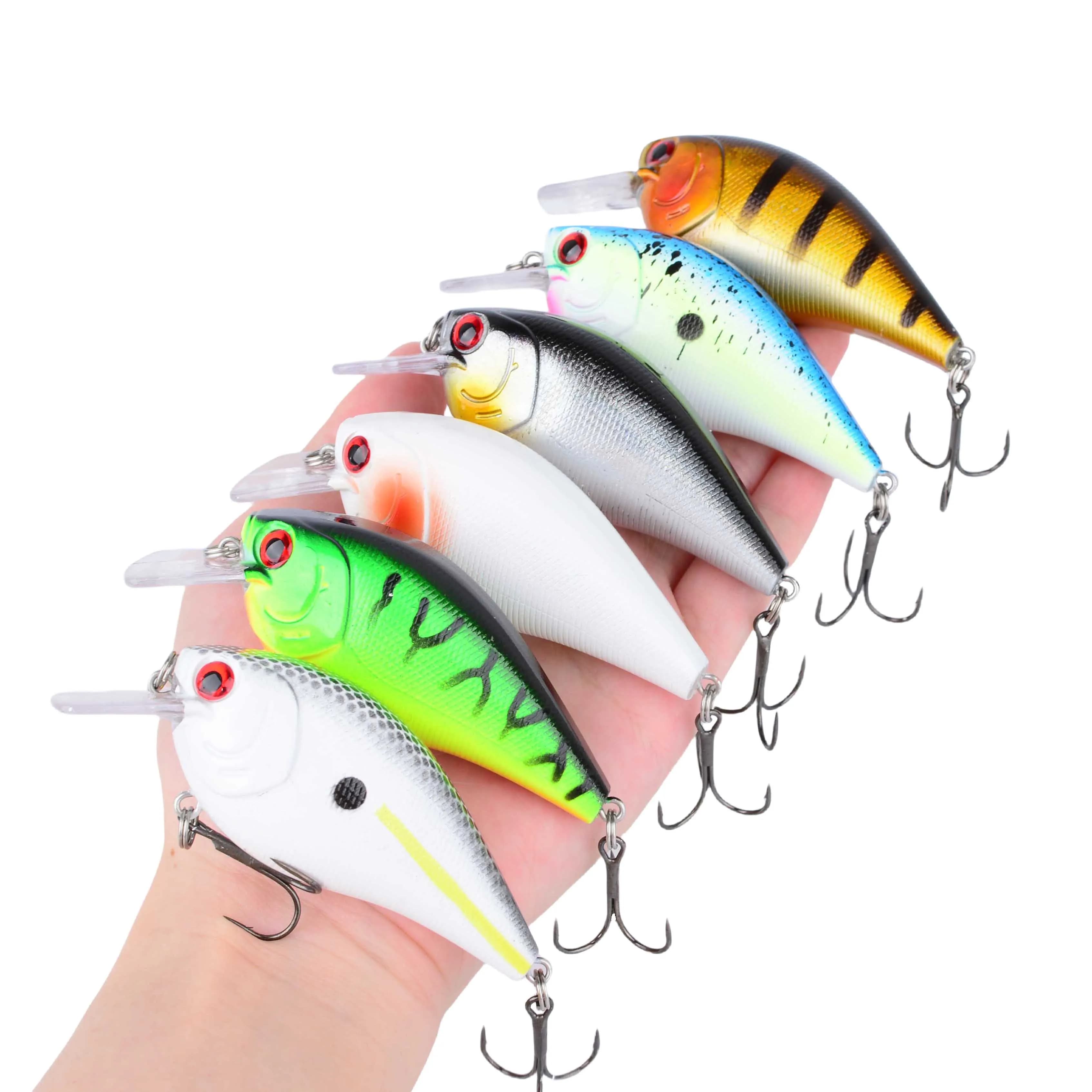 1 Pezzo 8,5 cm 15g Crankbait Artificiale con Sonaglio per Acque Basse, Wobbler per Bass e Luccio, Esca Dura da Pesca, 6 Colori