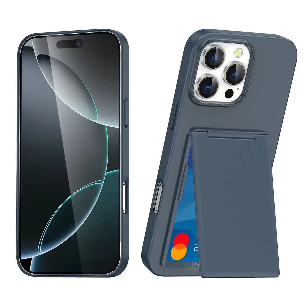 Custodia per cellulare pieghevole di lusso per Iphone 17 16 15 14 13 12 11 Pro Max Plus Staffa rigida per PC Borsa per carte di credito Custodia per slot per schede