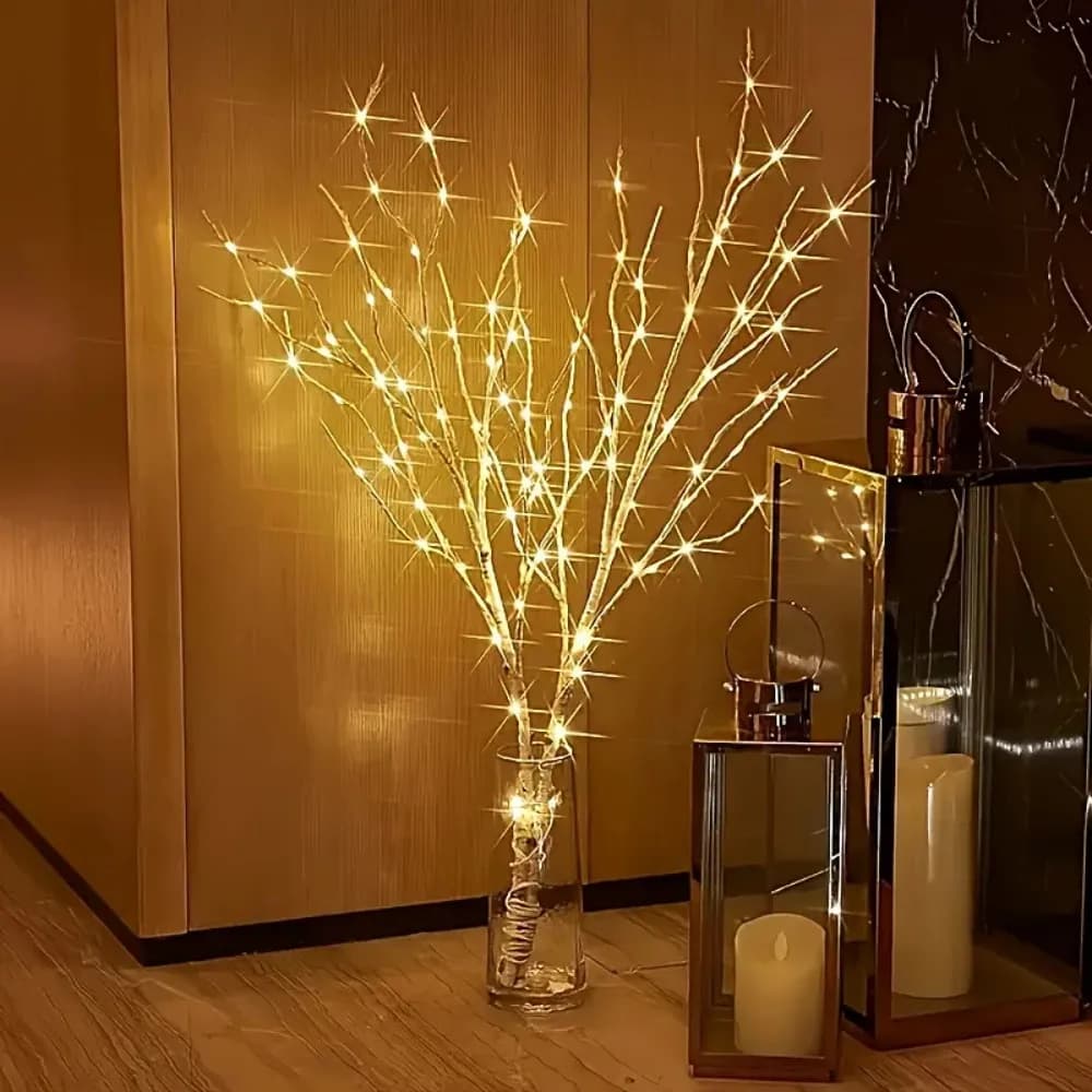 1/2 Pezzi Luci LED a Ramo di Betulla, Lampada a Batteria a Forma di Ramo d'Albero Artificiale per Decorazioni Interne di Casa, Matrimoni, Feste e Vacanze