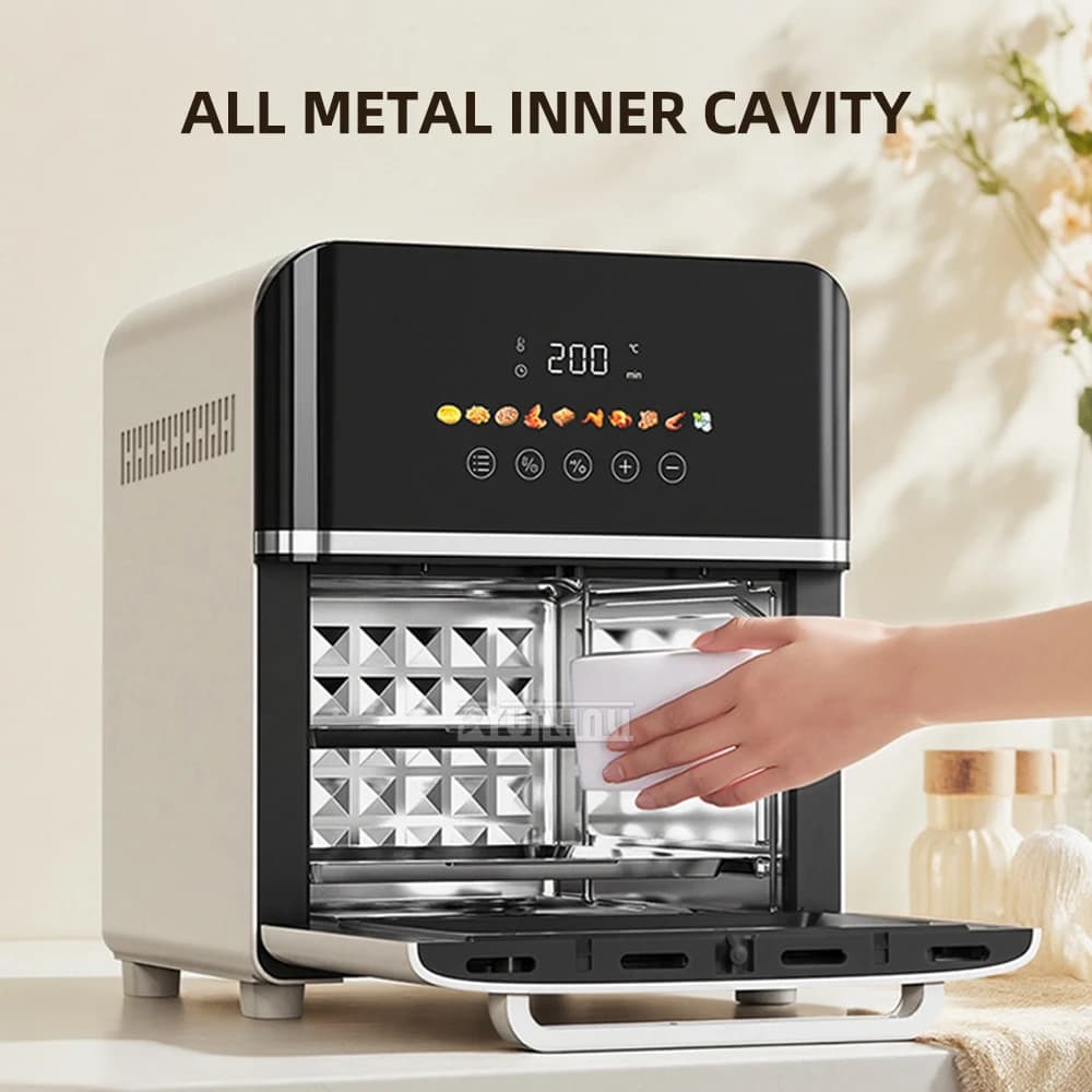 Friggitrice Multifunzione 10L con Finestra Trasparente, Forno ad Aria Calda