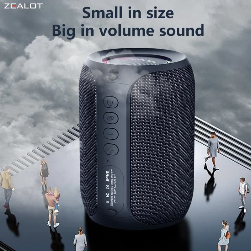 ZEALOT S32Pro Altoparlante wireless portatile da esterno Potenza 10 W Batteria 3600 mAh Luce RGB Tempo di riproduzione continuo 10 ore.