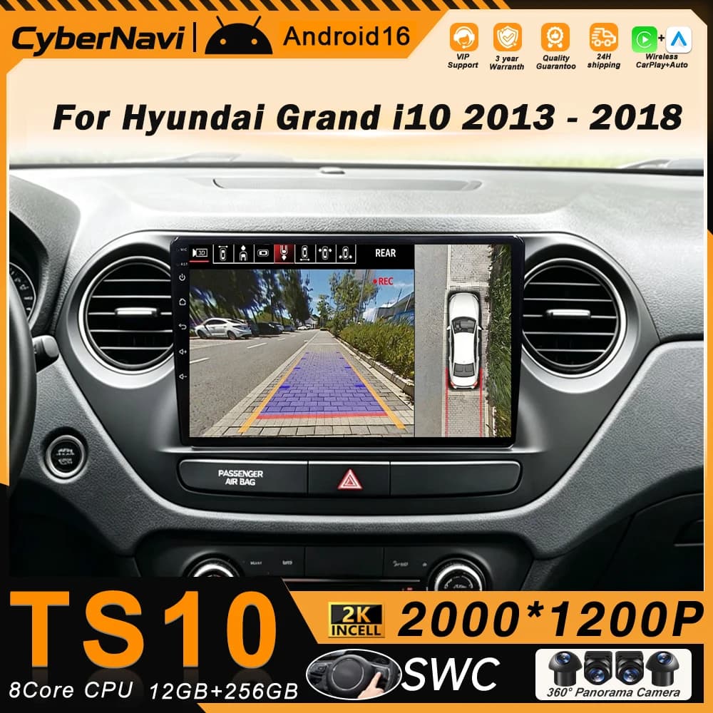 Car Radio Android 16 For Hyundai Grand I10 I 10 2013 2014 2015 2016 2017 2018 Wireless Carplay Auto Multimidia Video Player BT