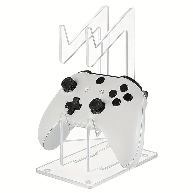 Supporto trasparente a 2 livelli per controller PS5 PS4 (1 o 2 pezzi) con porta cuffie, organizer per accessori da gioco, portaoggetti per 1/2 controller