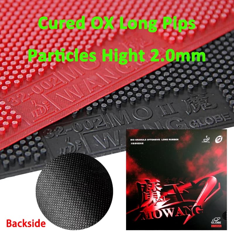 GLOBE MOWANG II BOX Seasoned Ping Pong Rubber Long Tips Medium Particle Rubber Parts for Ping Pong Rack Height 2.0 mm