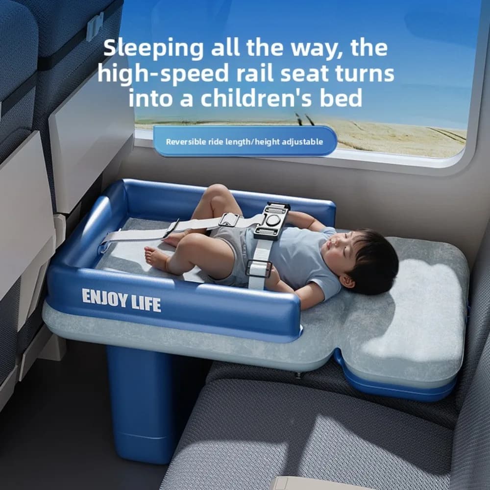 Materasso da viaggio per bambini portatile con prolunga per letto e seggiolino auto per aereo gonfiabile per bambini per viaggi volanti e su strada Cuscino per dormire