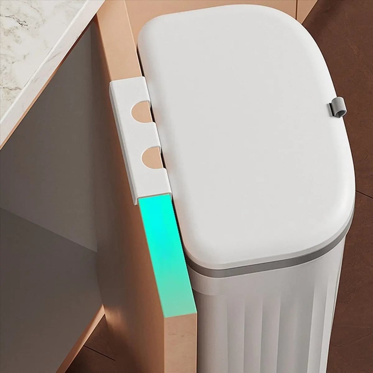 Cestino per Rifiuti da Cucina BABQ, Bidone della Spazzatura a Parete con Coperchio, Contenitore per Rifiuti Sospeso per Armadietto e Lavello, Bidone per Compostaggio 8,5L